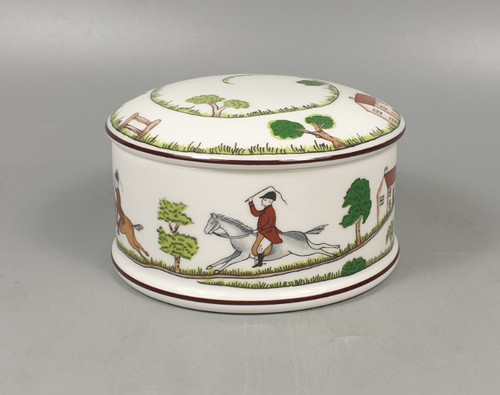 Coalport hunting scene round - hunting,