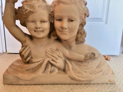 Art deco terracotta bust - art,