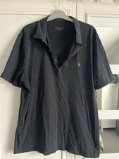 All Saints Mens Black Polo