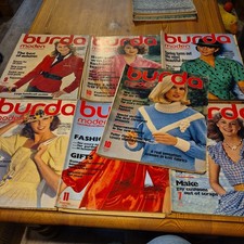 7x Burda Modern  Magazines 1970s sewing magazines/ Patterns GERMAN  ENGLISH 