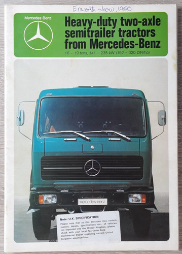 Mercedes benz 1626s tractor - mercedes-benz,