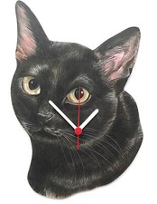 Black Cat Clock - Black Cat Gift - Cat Clocks - Black Cats C19-C