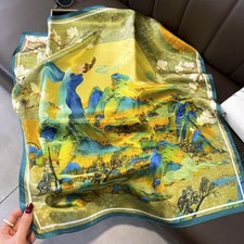 100% Silk Scarf Women Vintage