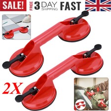  2x Dual Suction Cup Pad Lifter Heavy Duty Sucker Plate Glass Tile Mirror - 60kg