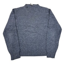 Cerruti 1881 Knit Jumper 100% Wool Pullover Patterned Blue Sweater Mens Large