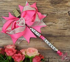 Personalised stunning pram charm in hot pink for baby girls boys