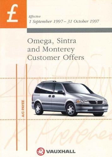 Vauxhall 1997 customer offers - vauxhall,