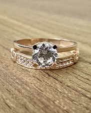 Solid 585 Rose russian Gold Ring 14ct 14k Rose Gold Ring