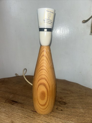 Vintage turned wooden lamp - vintage,