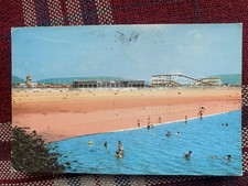 WOODEN ROLLER COASTER POSTCARD @ MIAMI BEACH AMUSEMENT PARK, ABERAVON, WALES UK