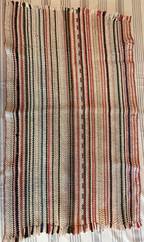 Vintage handmade rag rug - vintage,