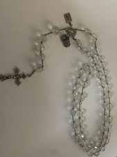 XL Vintage Rosary Beads Sterling Silver Cross Crucifix