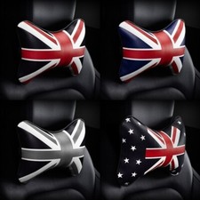 Leather Car Seat Headrest Pad Memory Foam Head Neck Cushion Auto Pillow MINI UK