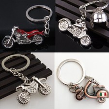3D Motorbike Motorcycle Silver Keyrings Novelty Metal Key Chain Gift Punk Style