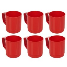Set of 6 Plastic Mug Tea Coffee Drinking Tumbler Party Cup Multicolored 260 ml