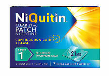 4 X Boxes Of 7 Patches NiQuitin 21mg Clear 24 Hour 21 Patches Stop Smoking Aid