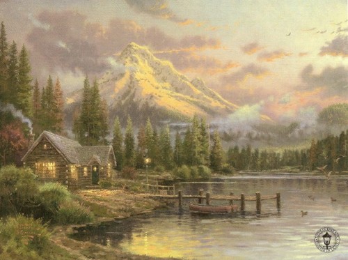 Thomas kinkade lakeside - thomas,