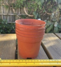 Plastic Terracotta Plant Pots - 10cm x 5 Pots
