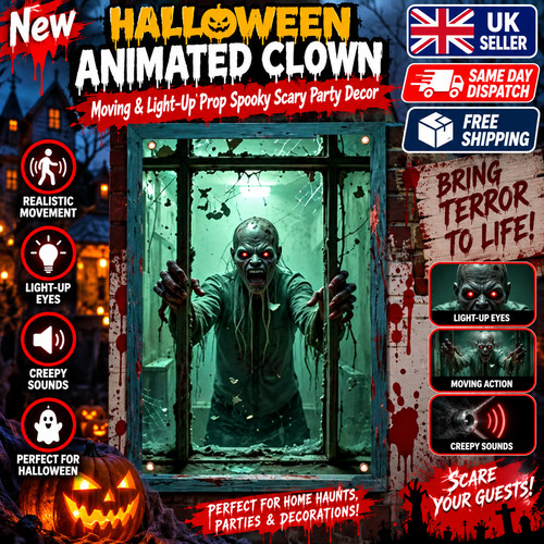 New halloween animated clown - new,