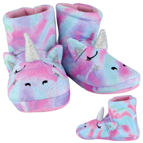 Kids pink unicorn bootie - 3d,