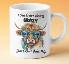 Drive myself Crazy - Mug Cup Tea Coffee Funny Cheeky Humour - Novelty Gift
