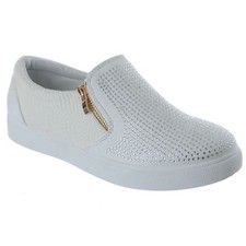 Ladies Womens Diamante Slip On