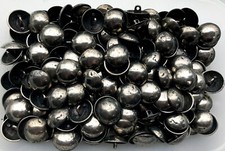 23mm 36L Aged Antique Silver Beaten Polished Metal Dome Shank Buttons Q804A