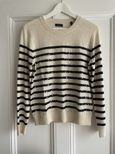 Women’s GANT Breton Striped Sequin Wool Blend Sweater – Size M