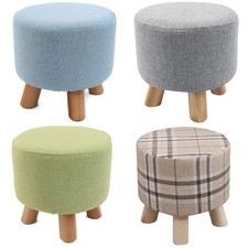 Round Wooden Footstool