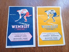 2 X Wembley Empire Ice Hockey Programme 1949 Monarchs / Lions V Brighton Tigers