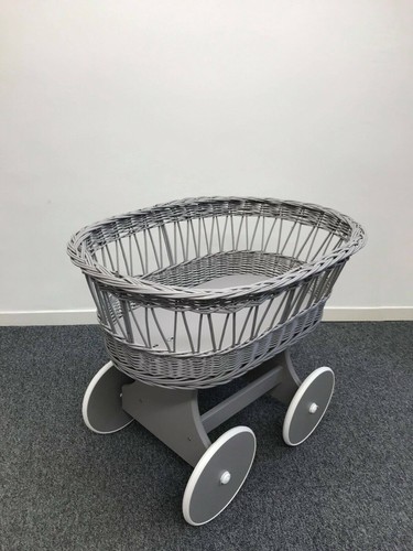 Grey white wicker wheels - wicker,