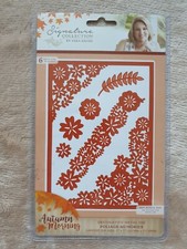 SARA DAVIES AUTUMN MORNING LARGE FOILAGE FRAME DIE+MORE. USED ONCE VGC. 5X7" 