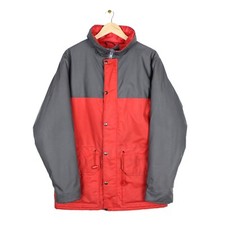 Sprayway Cyclone Vintage 80s Mens Red Hooded Insulated Walking Jacket - Size M/L