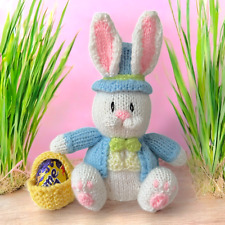 KNITTING PATTERN - Easter Bunny with Basket Choc orange cover / 18cms Rabbit toy