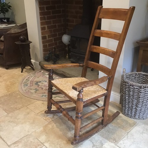Antique ladder back rocking - antique,