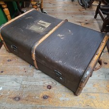 Antique steamer trunk travel - trunk,