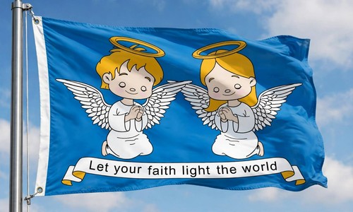 Angels faith 5x3 feet flag - 5x3,