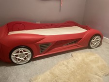 Children's Red Single Car Bed