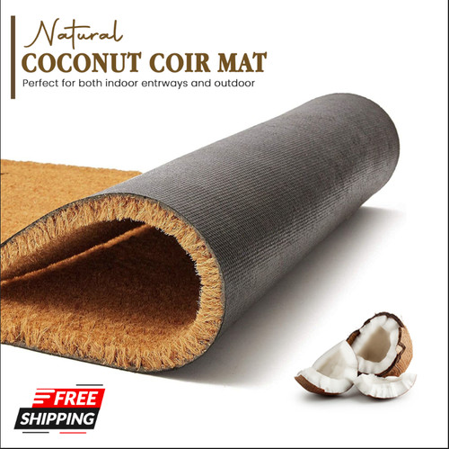 Coir door mat natural - non, slip