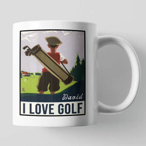 Personalized vintage golf mug - personalized,