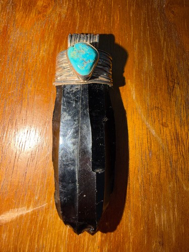 Obsidian arrowhead pendant