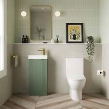 Deco 400mm Cloakroom Bathroom Suites Close Couple Toilet Green & Brass Finishing