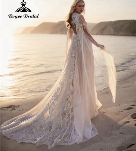 Boho lace backless - boho, wedding