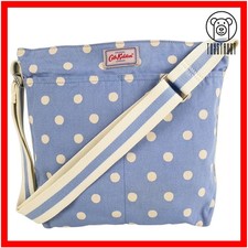 Cath Kidston Zipped Messenger Cross Body Bag Polka Dot Spot Cotton Canvas CQ3