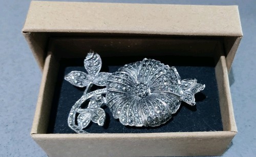 Vintage marcasite floral - marcasite,