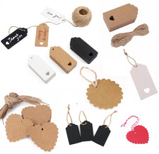 50/100 Christmas Kraft Paper Gift Tags Price Wedding Scallop Label Blank Luggage