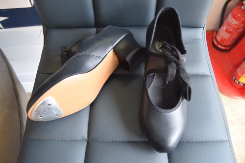 Black cuban heel tap shoes - black,