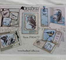 Kanban British Birds Card Making Kit partly used with 5 A5 cards and envelopes