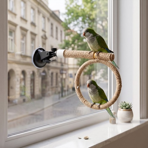 Parrot swing toy with suction - swing,