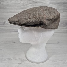 Vintage Herbert Johnson Tweed 100% Wool Flat Cap Grey Size 7 1/4 59cm